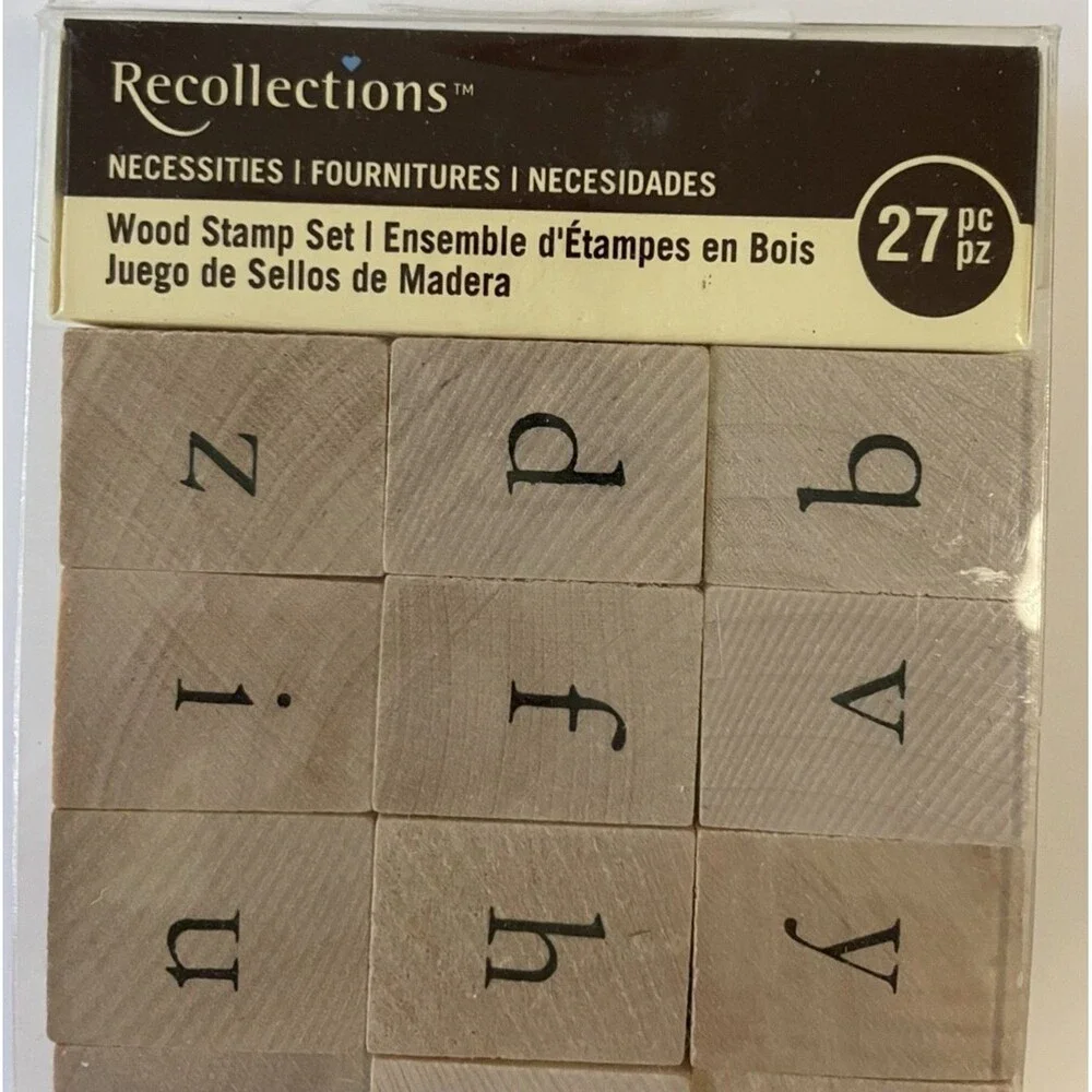 Recollections Necessities - Wood Stamp Set 27 Pieces lower case English letters